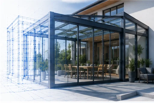 Glazed aluminium winter garden